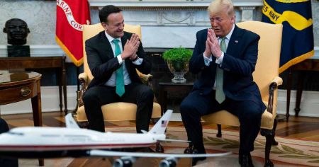 The president of the United States of America, Donald Trump, greeted the Irish PM Leo Varadkar with a Namaste.